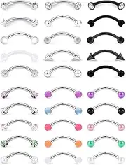 [SCERRING] 16G Eyebrow Rings Tragus Helix Rook Daith Earrings Lip Ring Barbell Body Piercing Jewelry Retainer 6mm 8mm 10mm 20-30PCS