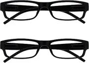 The Reading Glasses Company Black Lightweight Comfortable Readers Value 2 Pack Mens Womens RR32-1 +3.00