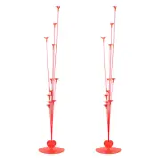 2 Sets Balloon Stands for Floor, 40inch Balloon Sticks with Base 11 in 1, Red