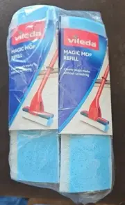 Vileda Magic Mop Refill, Blue, Pack of 2 New
