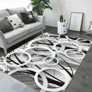 3D White Simple Circle NAO10979 Game Rug Mat Elegant Photo Carpet Mat Fay