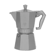 Bialetti Moka Exclusive Silver 6 Cup - Stove Top 6 Cup