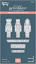 Spellbinders Press Plate & Die Set By Simon Hurley Nutcracker Trio*