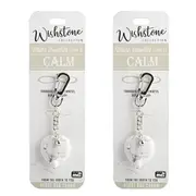2PK Wishstone White Howlite Heart Bag Charm Keychain Women's Accessories