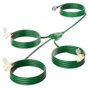 islewire 27FT Outdoor Extension Cord with Multiple Outlets, 1 to 3 Cord Split...