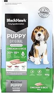 Black Hawk Puppy Medium Breed Chicken and Rice Dry Dog Food 10 Kg