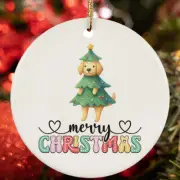 Funny Labrador Retriever Dog Tree Merry Christmas Ornament Gift Decor Hanging