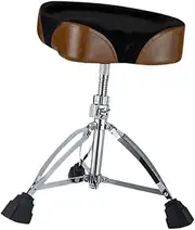 Perfeclan Drum Throne Height Adjustable Foldable High Density Sponge Drummers Gifts Portable Strong Load Bearing Drum Chair Drum Stool, brown saddle surface
