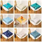 Seat Pad Washable Resting Plaid Printing Floor Square Cushion Polyester Fiber