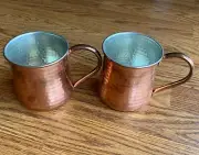 Williams Sonoma Copper Hammered Mule Mug NEW SET OF TWO