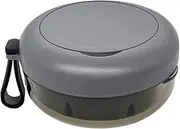 Denture Case, Portable Denture Bath Case, No-Leak Denture Bath Box with Strainer & Mirror (Grey)