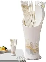 Krujecnt Silverware Holder For Party, Ceramic Utensil Holder With Drainage, Multifunctional Large Capacity Chopstick Rests For Holiday Offices Picnic