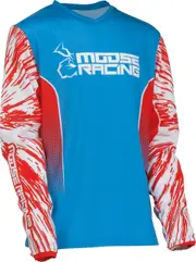 Moose Offroad Agroid, jersey youth , color: Light Blue/Red/White , size: L