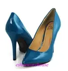 Dark Teal Patent Awesome Sexy Height Pointy Pointed Toe Stilettos Heels Pumps