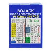 240-Piece Diode Assortment Kit: Rectifier, Schottky & Fast Recovery Types