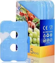 Cold Ice Pack Brick Reusable Long Lasting Cool Slim Thin Freezer Pack Cooler for Lunch Boxes Bag Canned Soda Beer Camping(200g,Set of 5)