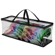 Baseball Cap Storage Bag, Hat Organizer Case, 23" x 6" x 8" Plastic, Clear