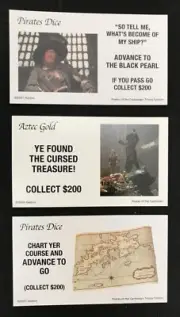 Hector Barbossa Pirates of the Caribbean Monopoly Compass & Dice Cards