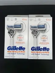 (2) Gillette Skin guard For Sensitive Skin W Flex Ball,1 Razer & 1 Cartridge Ea