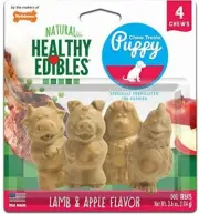 Expires March 11, 2025 Nylabone Healthy Edibles Puppy Dog Chew Treat Lamb Apple