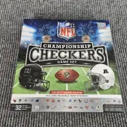 NFL Championship Checkers Set with Reusable Team Stickers New in Sealed Box