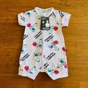 Bonds Baby Strawberry Milkshake Milk Shake Pink Zip Wondersuit Romper Size 0