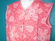 NOS Vtg Artistic Products Snap Front Smock Apron BIG Pink FLoral Sz M Deadstock