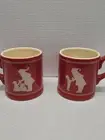 Thoughts Of Home Demdaco Good Boy Girl Coffee Mugs Red Ceramic Santa Set of 2