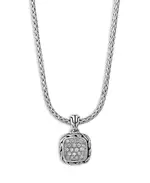 John Hardy Sterling Silver Diamond Pave Carved Chain Necklace, 16-18