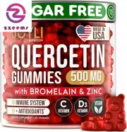 JOYLI Quercetin Gummies - Pure Quercetin with Bromelain Zinc Vitamin C & Vitamin