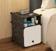Colorful Bedside Table Cabinet Lamp Shelf Side Nightstand Unit Storage Organizer