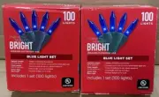 Christmas Lights, Blue, 100 LED 20ft String, Indoor/Outdoor, 2 Pack