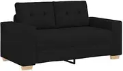 [vidaXL] loveseat Sofa Black - Fabric 2 Seater Settee - Compact Settee Modern Home Seating with Sturdy Frame - 120 cm width/44 cm seat Height