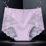[FARZAH] Women Panties Female Underwear Women' s Cotton and Lace Hipster Knickers Ladies Sexy High Waisted Knickers Lace Maxi Briefs Knicker Underwear, 3 Pk ，7 Colors (Color : D, Size : XX-Large)