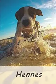 Hennes: Tagebuch / Journal Personalisiertes Notizbuch Hennes - individuelles Namensbuch mit Hunde Motiv | DIN A5 100 Seiten | liniert