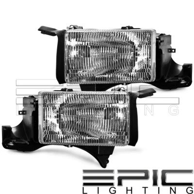 Left Right Pair Head Lights for 1994-2002 DODGE RAM 1500 2500 3500 PICKUP