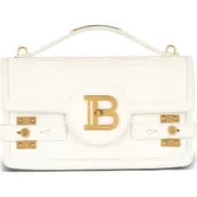 Balmain B-Buzz 24 Monogram Embossed Leather Top Handle Bag in 0Da Cream at Nordstrom One Size