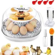 Egg Incubator with Automatic Turning and Humidity Control - White-12 Eggs