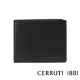 【Cerruti 1881】限量2折 義大利頂級小牛皮4卡零錢袋短夾 全新專櫃展示品(黑色 CEPU05707M)