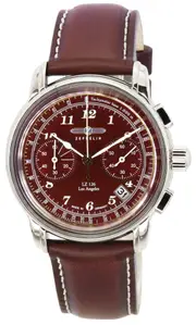 Zeppelin LZ126 Los Angeles Chronograph Tachymeter Burgundy Dial 76146 Mens Watch