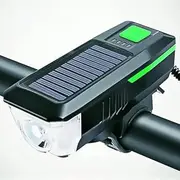 Bike Lights for Night Riding,Solar Charging Bicycle Light 3 Modes LED Road Mountain Bike Front Light Waterproof Bicycle Bell Light USB Rechargeable Headlight