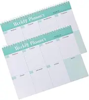 Generic 2Pcs Daily Planner Notepad for Teachers Students Academic Appointment Management Pad for Work Study Creative Hourly Schedule Organizer for Home Use
