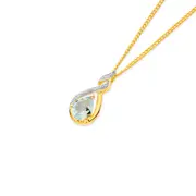 9ct Gold Aquamarine & Diamond in Blue