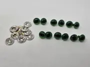 6 pair VTG Zims Green Gold-Dust Cat Eyes 16mm Plastic Amigurumi Craft Doll
