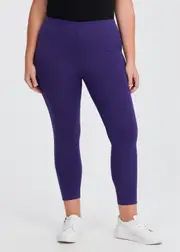 [Taking Shape] Taking Shape Good Earth Australian Cotton 7 / 8 Legging Size 16 in Oxford Purple - Plus Size Women's Clothing Oxford Purple