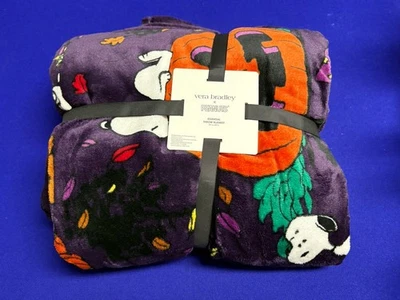 Vera Bradley Peanuts Halloween Fleece Plush Throw Blanket Snoopy & Gang 50" x 80