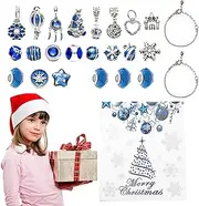 Christmas Advent Calendar Bracelets | Snowflake Girls Advent Calendar 2023 | Makeup Advent Calendar 2023, Christmas Countdown DIY Jewelry Making Kit Kids Teens Women Pochy