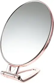 TOVINANNA Double Sided Mirror Rose Gold Folding Makeup Mirror Triple Magnification Portable Handheld for Quick Touch-ups
