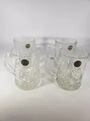Paul Sebastian Crystal Clear Glass Mugs Set Of 4 NWT