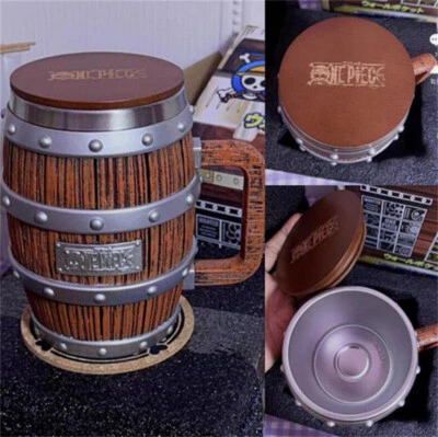 One Piece Beer Barrel Cup Scale Resin Drinkable 1/1 Statue Stainless Steel Mug